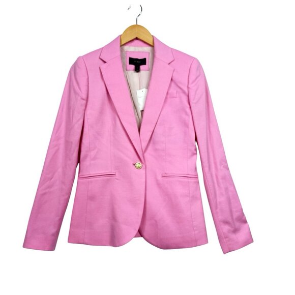 J. Crew Women's Wool Blend Pink Jacket Blazer Size 2 Style C9470